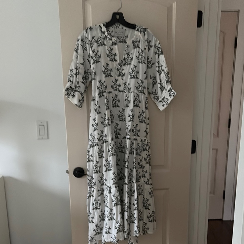Floral Black and White Dress